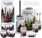22-piece Christmas Bathroom Set  Shower Curtain  Rugs   Complete Accessories