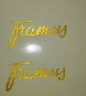  2  Framus Decals  Gold Self Adhesive Vinyl 