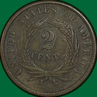 1864 Two Cent Piece Uncirculated Unc Coin  50390