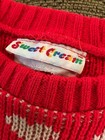 Vintage Sweet Cream 1960s Girls Heart Knit Sweater Adorable True Vintage Cozy 