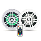 2 White 6 5  2 Way Marine Boat Utv Speakers 300w 4-ohm Pair 7 Backlits Led Light