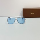 Tom Ford Tf1307 Silver Frame Blue Lens Aviator Sunglasses Luxury New W  Box