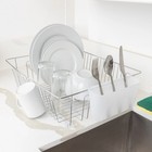 Stainless Steel Dish Rack With Drip Tray Kitchen Sink Drainer Storage Organizer