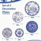 5 Pcs Holland Wall Sculpture Plates For Wall  Ceramic Vintage Blue And White    