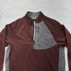 Voormi Colorado Usa Mens Medium Burgundy Grey Wool Blend Quarter Zip Pullover