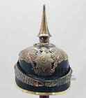 Imperial German Hat Ww1 Ww2 Spiked Prussian Officer Leather Pickelhaube Helmet