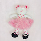 Baby Starters Baby Doll Pink Polka Dot Plush And Satin Skirt Lovey Plush 12   