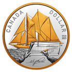          Canada Proof Silver Gold Plated Dollar  1 Coin Bluenose Schooner 2021