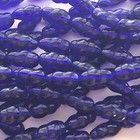 Cobalt Fancy Twist Oval Czech Pressed Glass Beads  Approx 16x8mm And 20 strand