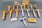 Vintage Gillette Safety Razor Lot 20 Pieces  - Us Army Khaki Set  3 Piece  Tto