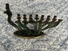 Vintage Brass Menorah Bird Shape Made In Israel By Oppenheim Hanukkah Judaica