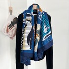 Pure 12 M Twill Silk Wrap Scarf Stole Lanterns Print Square Shawl Hijab 53 