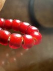 23  Old Strand - Mixed Old Red White Heart Trade Beads   Old Red Seed Beads 3mm