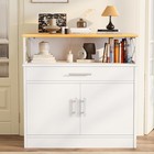 Buffet Coffee Bar Cabinet Sideboard With Storage And Drawer Farmhouse Kitchen