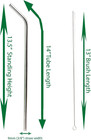 4 Jumbo 14  Stainless Steel 100 Oz Straw   4 Silicone Tips Huge Super Long