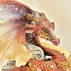 Medieval Vtg Dragon Statue Purple Crystals Figurine Mystical Fantasy 8    Resin