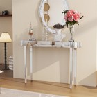 Ultra Long Silver Mirrored Entry Console Table Vanity Table Versatile Furniture