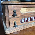 Clarks O n t  Spool Cotton Two Drawer Walnut Antique Spool Cabinet All Original