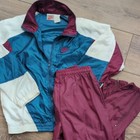 Vintage 80 90s Nike Gray Tag Windbreaker Colorblock Tracksuit Boys Youth M 10-12