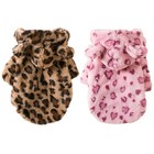 Winter Fleece Dog Hoodie Leopard Coat Warm Jacket For Small Dogs Puppy Clothes