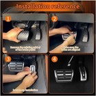 No Drill Stainless Steel Pedals Footrest Cover Accelerator Brake Compatible