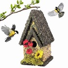 Edible Birdhouse Bird Feeder - Wooden Wild Bird Food House  Squirrel Resistant 