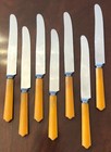 Vintage Butterscotch 7 Piece Set Mcm Art Deco Style Bakelite Knife Cutlery Set
