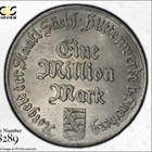 Germany  Weimar  Saxony  Freiberg  Notgeld 1 Million Mark 1923  Pcgs Ms65