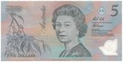 1992 Australia Choice Uncirculated  5 Dollars  Polymer Plastic Fraser-cole Note