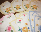 10 New Vintage Floral Applique Placemats With Napkins   Holder Large Lot
