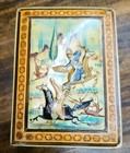 Vintage Persian Khatam Inlay Wood Trinket Box Handpainted  