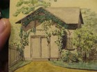 Vintage Original Tiny Painting -- 1912 The Barn Burlington Vt 178 Prospect St 