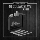 Metal Collar Stays For Men     40-piece Set In 4 Sizes For Dress Shirts