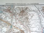 1930 Vintage Map Of Former German East Africa Tanzania Zanzibar Kilimanjaro