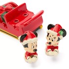 Disney Parks Mickey Minnie Mouse Sleigh Salt Pepper Shaker Set Christmas 2025