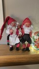 Arne Hasle Nisse Norwegian Christmas Gnome Elves Shelf Sitter Dolls Pair 11 