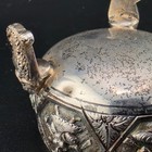 1880 Burmese Siam Repousse Gods     fish Sterling Silver Salt Cellar Offering Bowl