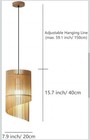  7 9 Inch Wabi-sabi Style Pendant Lighten Hanging Lamp  Vintage Japanese Wood