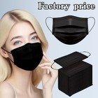 50 100 Pcs 3 Layers Black Face Mask Mouth   Nose Protector Disposable Masks