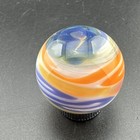 Contemporary Handmade Art Glass Marble 1 04  Orange White Blue Green Boro Mib