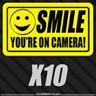 10 Pack Smile You re On Camera Sticker Video Security Warning Cctv Alarm Decal
