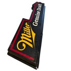 Miller Light Sign Beer Guitar Shape Black Red Vintage Bar Decor Works Man Cave