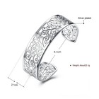 Sterling Silver Bangle Bracelet  Fashion Simple Open Bangles Cuff Bracelets - 02