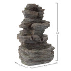 Tiered Indoor Tabletop Water Fountain With Cascading Waterfall And Led Lights
