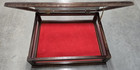 Vintage Wood Hinged Display Case Glass Top Showcase