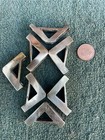 1 Of 7 Cast Brass Antique Stair Rod Brackets Vintage Old Triangle Shape Trefoil