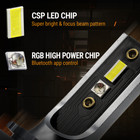 Syneticusa H11 Csp Led Headlight Bulb 7600lm  rgb Bluetooth Phone Control