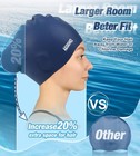  Aegend 2 Pack Swim Caps For Long Hair Durable Silicone Swimming Caps For Women 