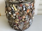 Antique Folk Art Memory Jar Jug Barrel W  Lid Victorian Handmade Vintage Amazing