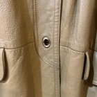 Vtg Rare Color 60   s Turn Lock Mustard Yellow Long Leather Coat Jacket Classic